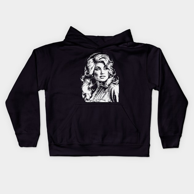 Dolly Parton Kids Hoodie by Riso Art